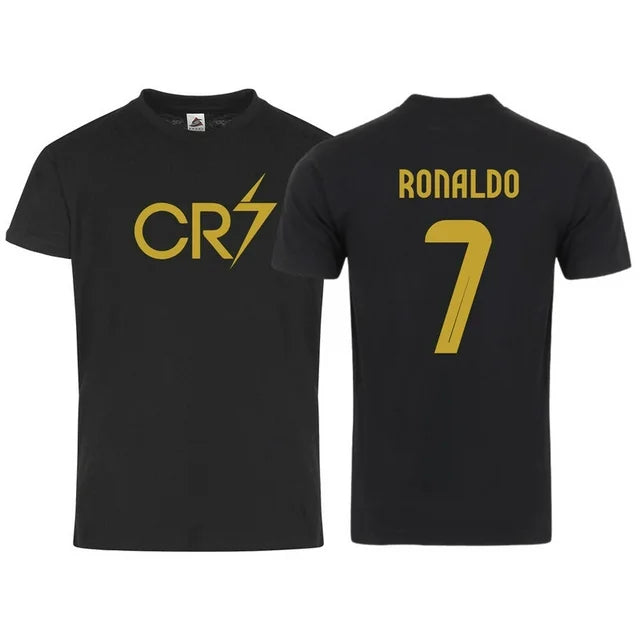 Adult Unisex CR7 Ronaldo #7 Short Sleeve Tee – Super-Soft Soccer Fan Shirt with Front & Back Design