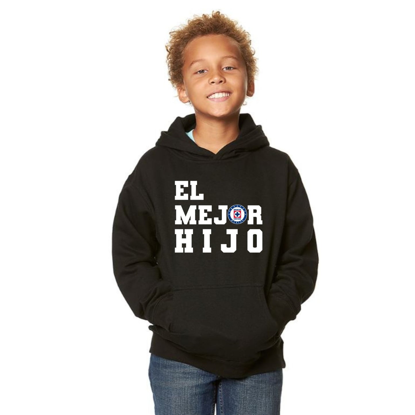 Kids/Youth Cruz Azul El Mejor Hijo Pullover Hoodie with Kangaroo Pocket - Comfortable & Stylish Sportswear