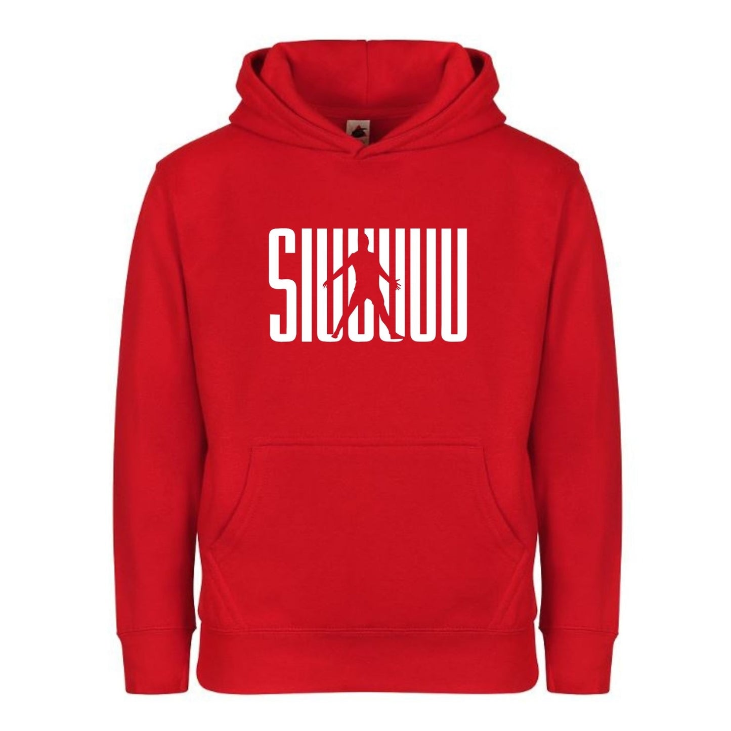 Kids' Cristiano Ronaldo Siuuuuuu Fashion Cotton Pullover Hoodie with Kangaroo Pocket - Youth Sweater