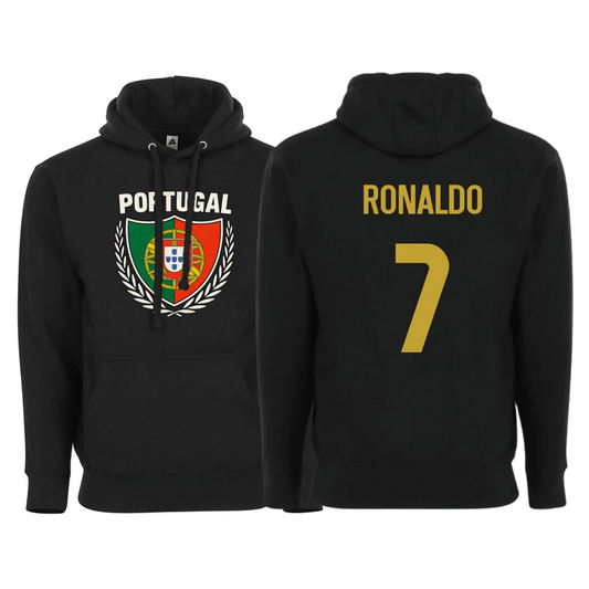 Portugal Flag Hoodie with Ronaldo #7 Back Design