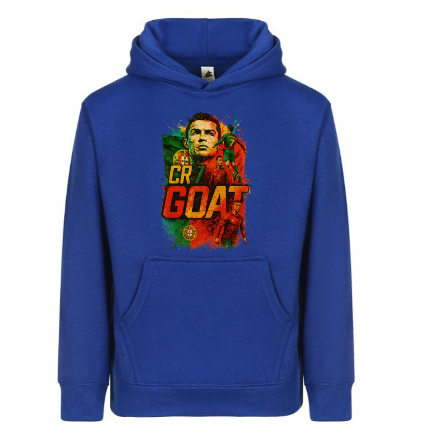 Portugal Ronaldo “GOAT” Kids’ Pullover Hoodie