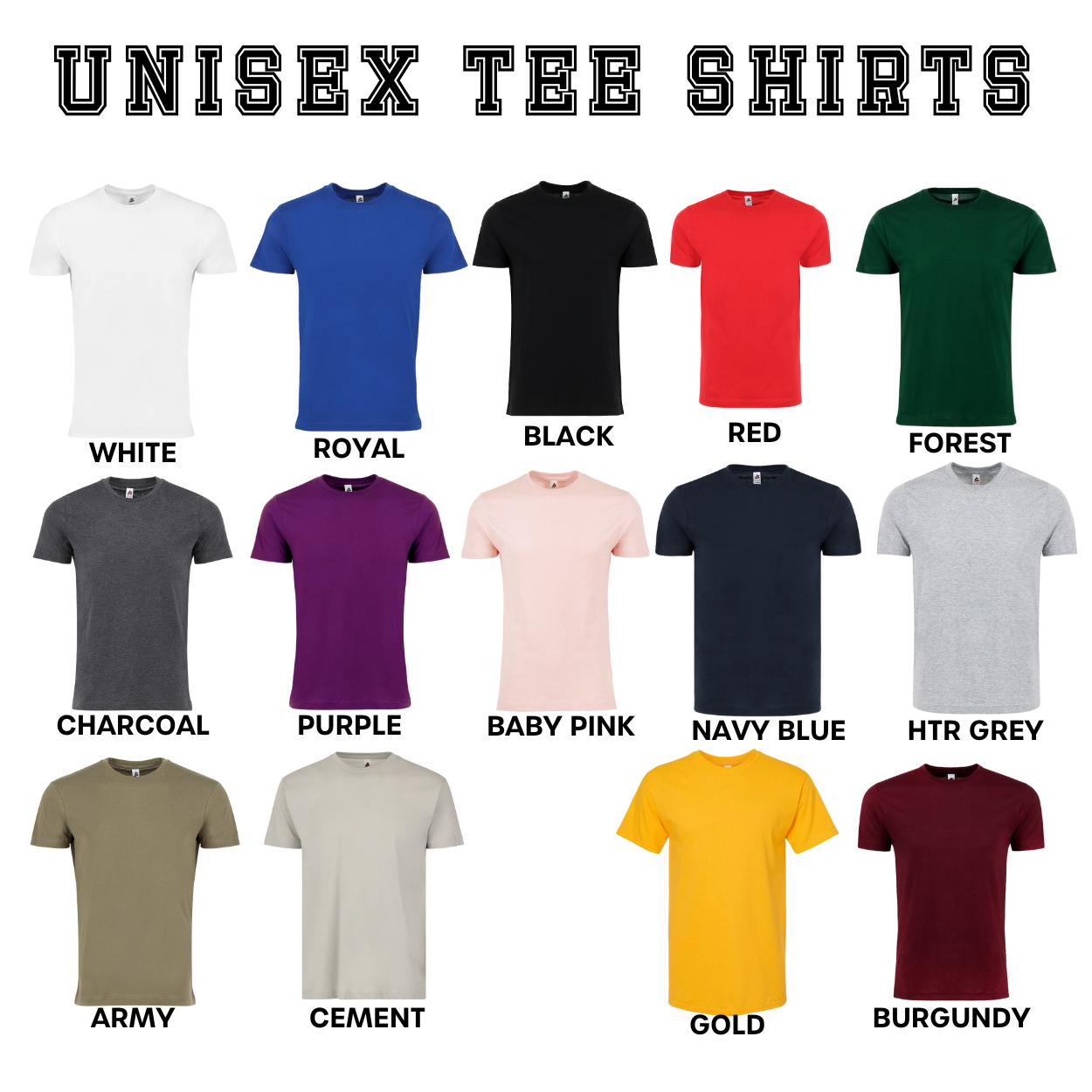 Customizable Unisex T Shirts