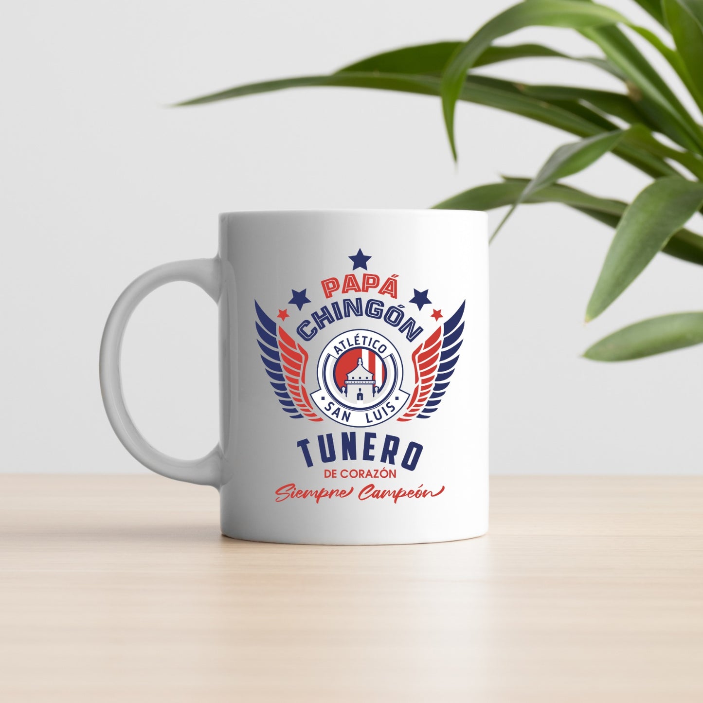 Atlético San Luis Soccer Fan Coffee Mug – Papá Chingón Design – Tunero de Corazón, Siempre Campeón – 11 oz White Ceramic Cup