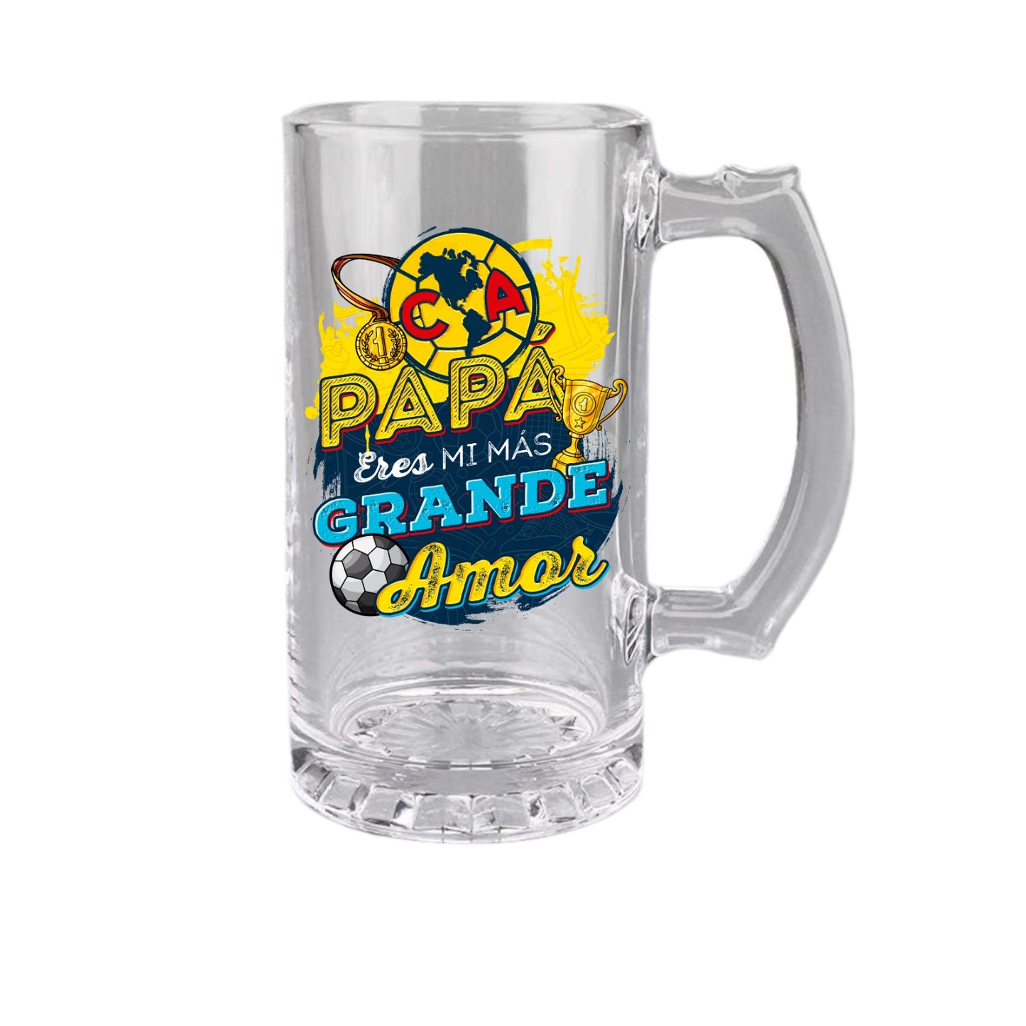 Club America 16 oz Beer Glass Mug – Soccer Gift for Dad – Father’s Day or Birthday Present – Fútbol Fan Mug