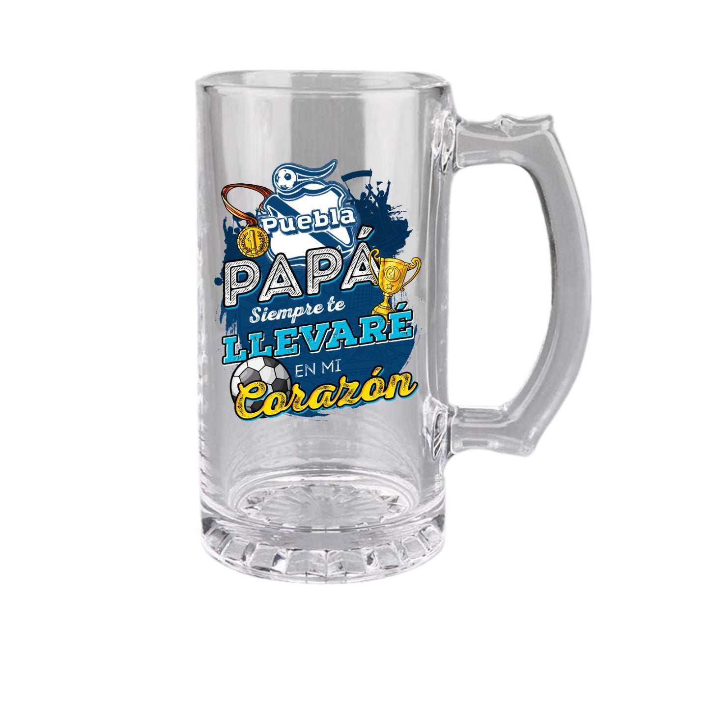 Puebla 16 oz Beer Glass Mug – Soccer Gift for Dad – Father’s Day or Birthday Present – Fútbol Fan Mug