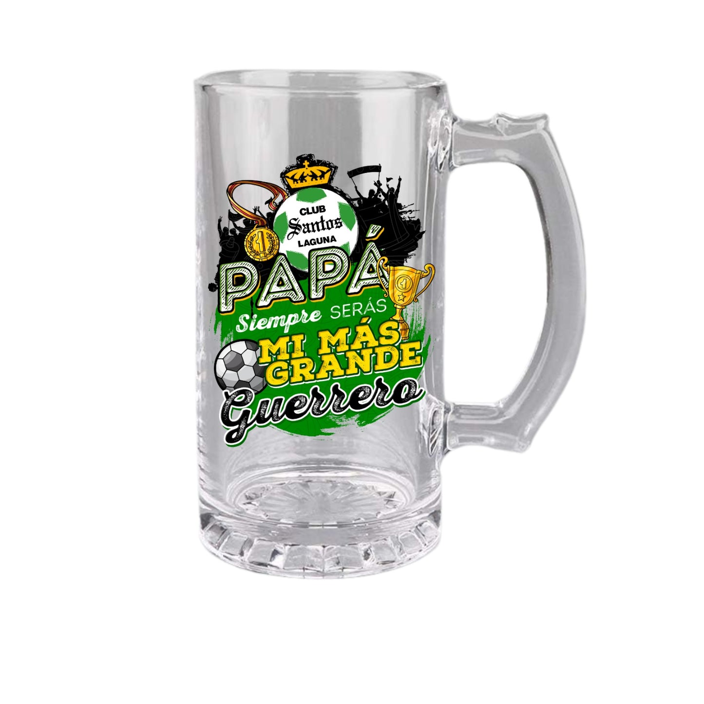 Santos 16 oz Beer Glass Mug – Soccer Gift for Dad – Father’s Day or Birthday Present – Fútbol Fan Mug