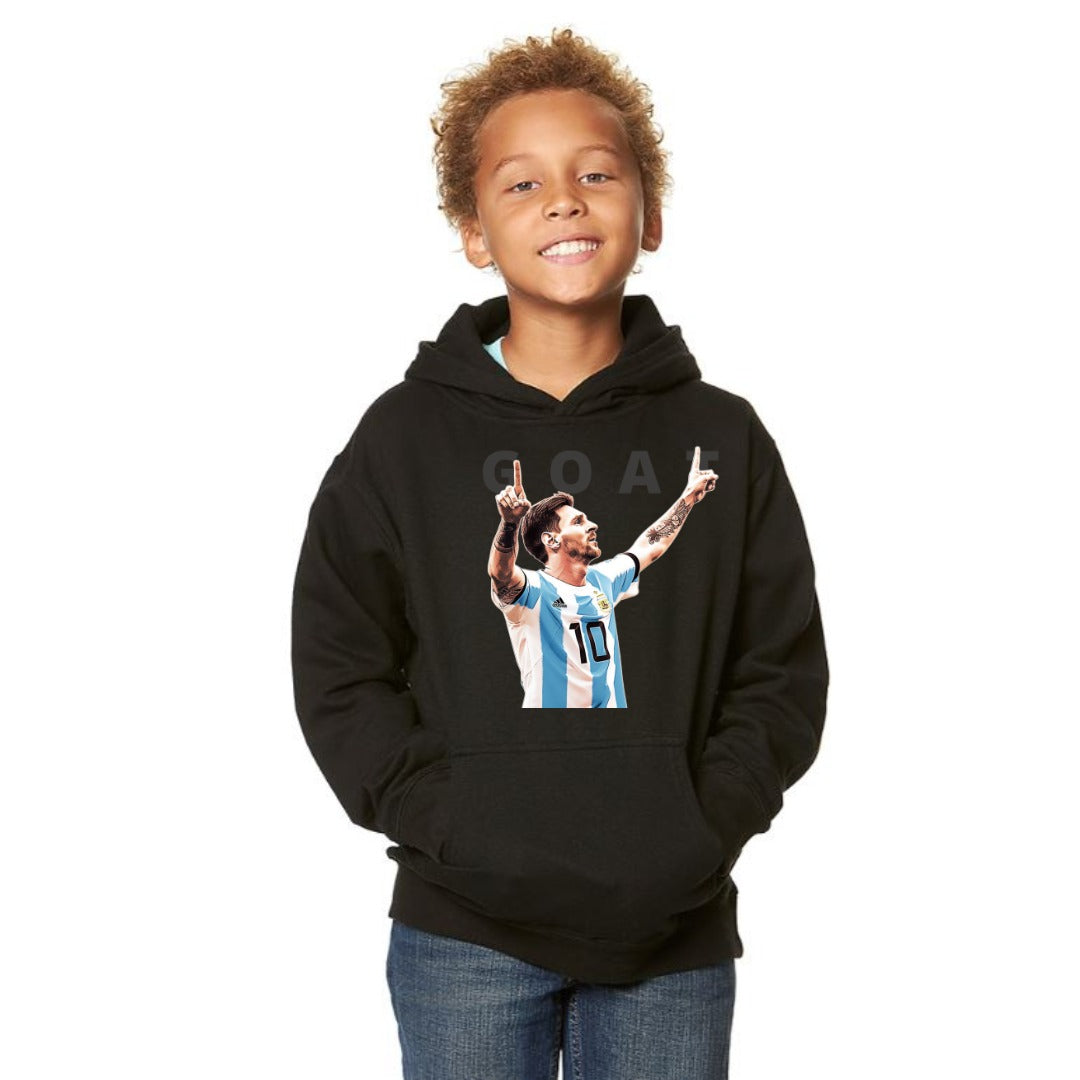 Kids/Youth Messi #10 "GOAT" Pullover Hoodie