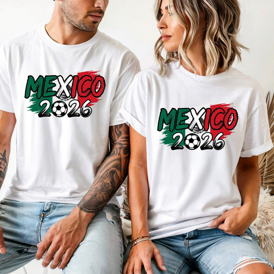 Mexico T-Shirt Mexico Flag Adult Unisex Soccer Fan Tee WC 2026