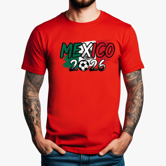 Mexico T-Shirt Mexico Flag Adult Unisex Soccer Fan Tee WC 2026
