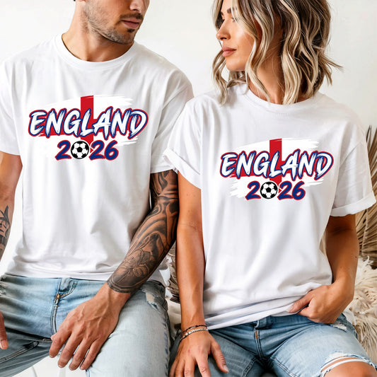 England T-Shirt England Flag Adult Unisex Soccer Fan Tee WC 2026
