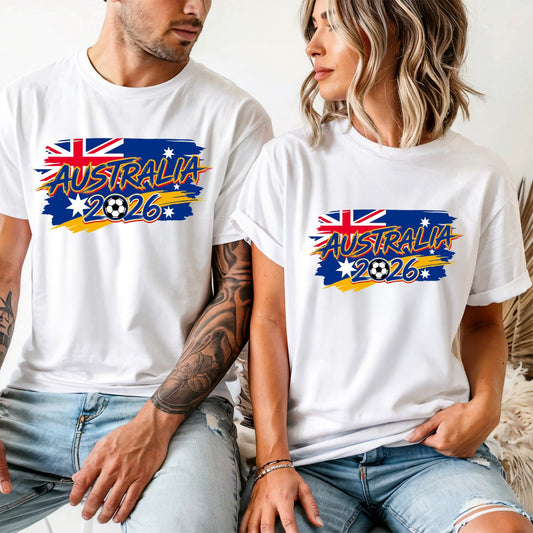 Australia T-Shirt Australia Flag Adult Unisex Soccer Fan Tee WC 2026