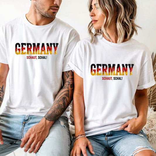 Germany T-Shirt Germany Schaut, Schal Adult Unisex Soccer Fan Tee WC 2026