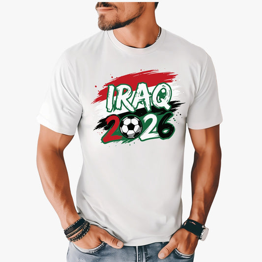 Iraq T-Shirt Iraq Flag Adult Unisex Soccer Fan Tee WC 2026