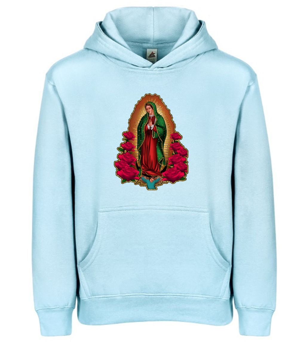 Kids/ Youth Our Lady of Guadalupe Pullover Hoodie - Virgen de Guadalupe Kids/Youth Hoodie
