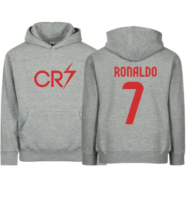 Kids/Youth CR7 Ronaldo #7 Pullover Hoodie with Kangaroo Pocket - Comfortable & Stylish Sportswear