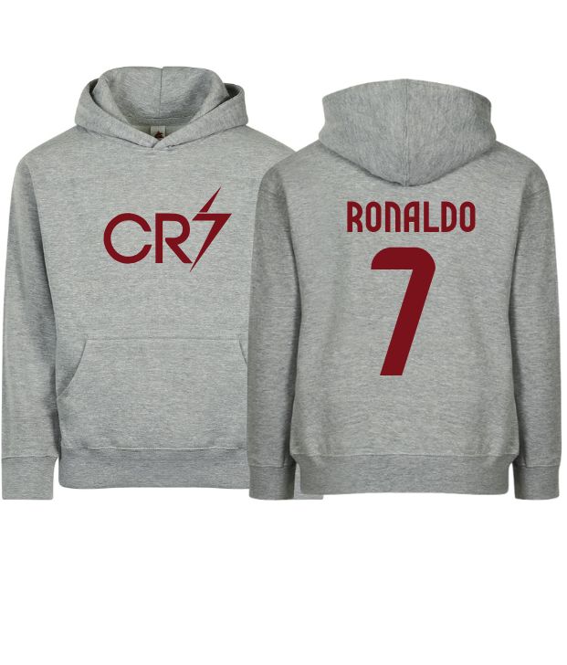 Kids/Youth CR7 Ronaldo #7 Pullover Hoodie with Kangaroo Pocket - Comfortable & Stylish Sportswear
