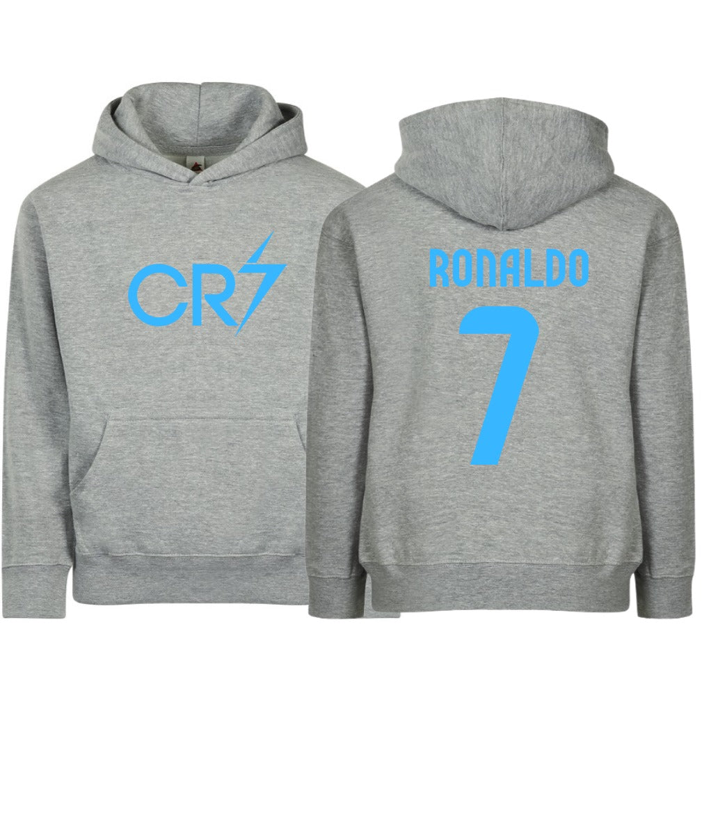 Kids/Youth CR7 Ronaldo #7 Pullover Hoodie with Kangaroo Pocket - Comfortable & Stylish Sportswear