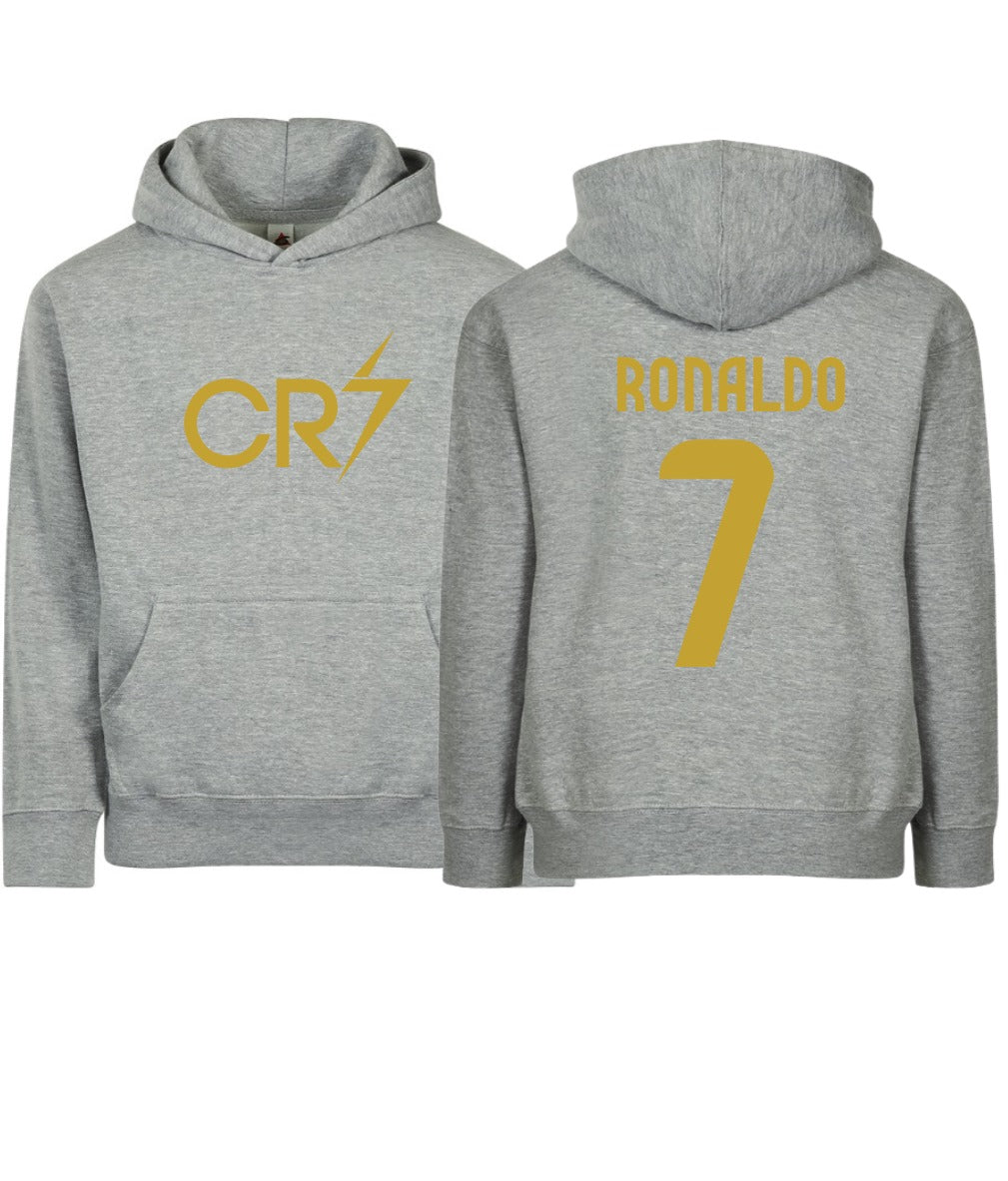 Kids/Youth CR7 Ronaldo #7 Pullover Hoodie with Kangaroo Pocket - Comfortable & Stylish Sportswear