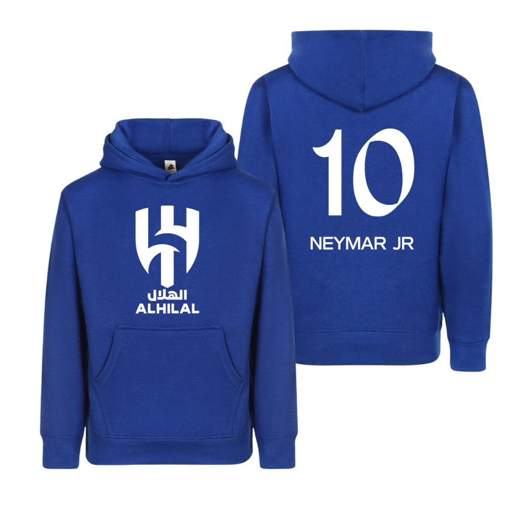 Kids/Youth Neymar Jr. #10 Pullover Hoodie with Kangaroo Pocket - Comfortable & Stylish Sportswear-With Front and Back Design
