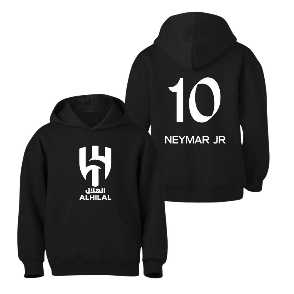 Kids/Youth Neymar Jr. #10 Pullover Hoodie with Kangaroo Pocket - Comfortable & Stylish Sportswear-With Front and Back Design