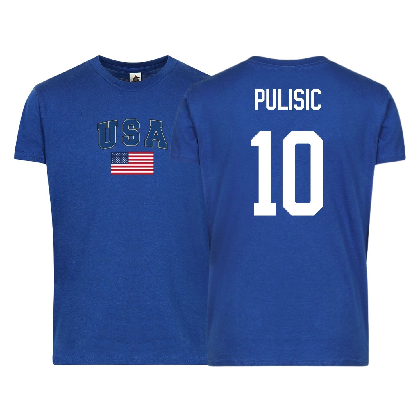 USA Flag T-Shirt β Pulisic #10 β Adult Unisex 100% Cotton Tee (Sizes Sβ3XL)