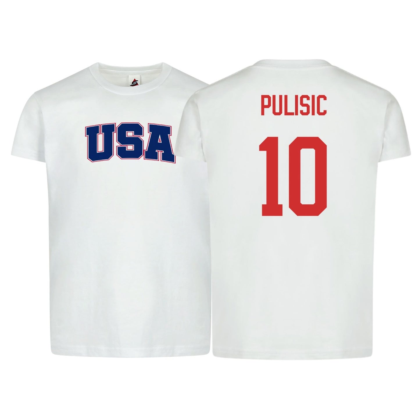 USA Flag T-Shirt β Pulisic #10 β Adult Unisex 100% Cotton Tee Shirt (Sizes Sβ3XL)