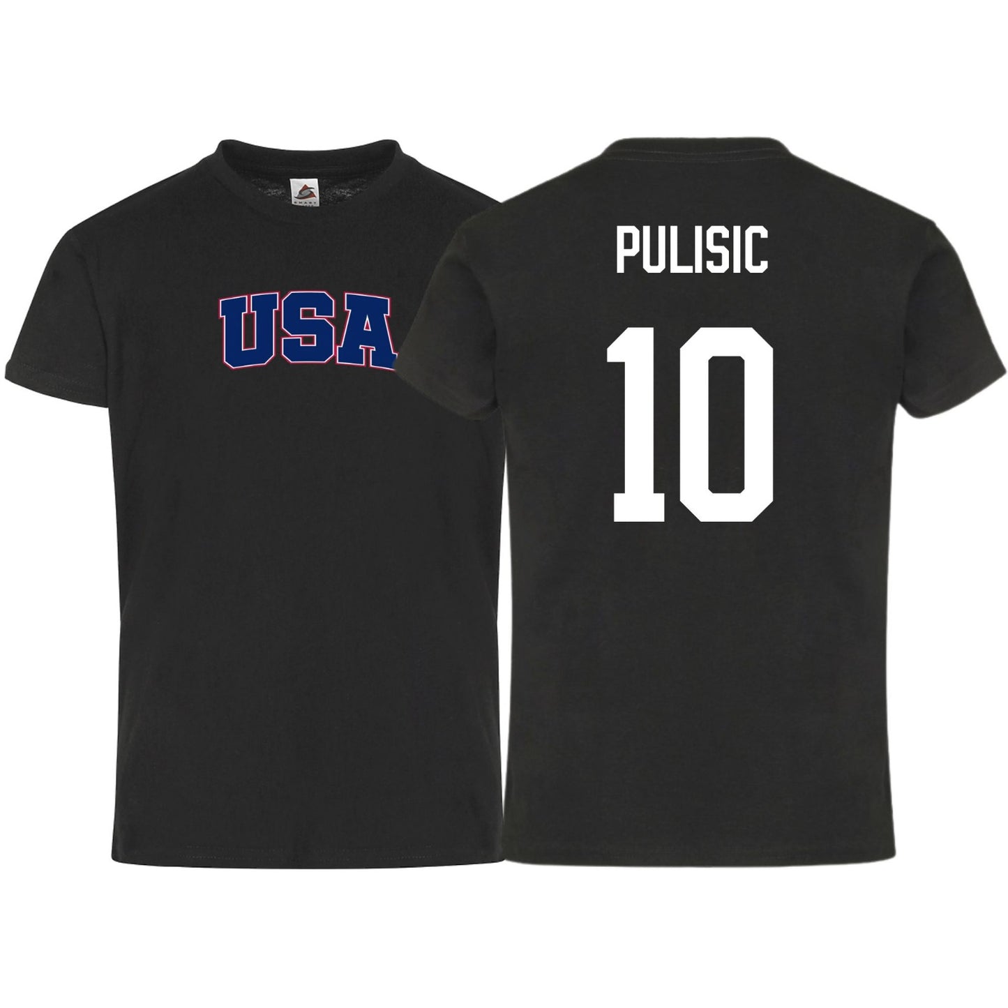 USA Flag T-Shirt β Pulisic #10 β Adult Unisex 100% Cotton Tee Shirt (Sizes Sβ3XL)