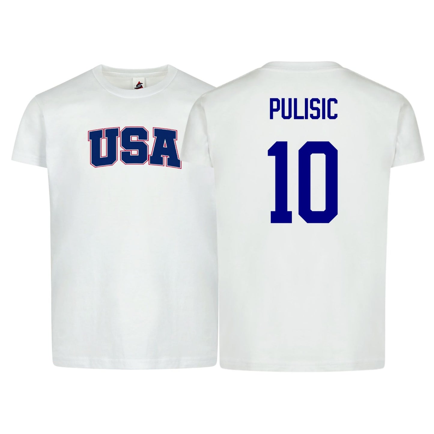 USA Flag T-Shirt β Pulisic #10 β Adult Unisex 100% Cotton Tee Shirt (Sizes Sβ3XL)