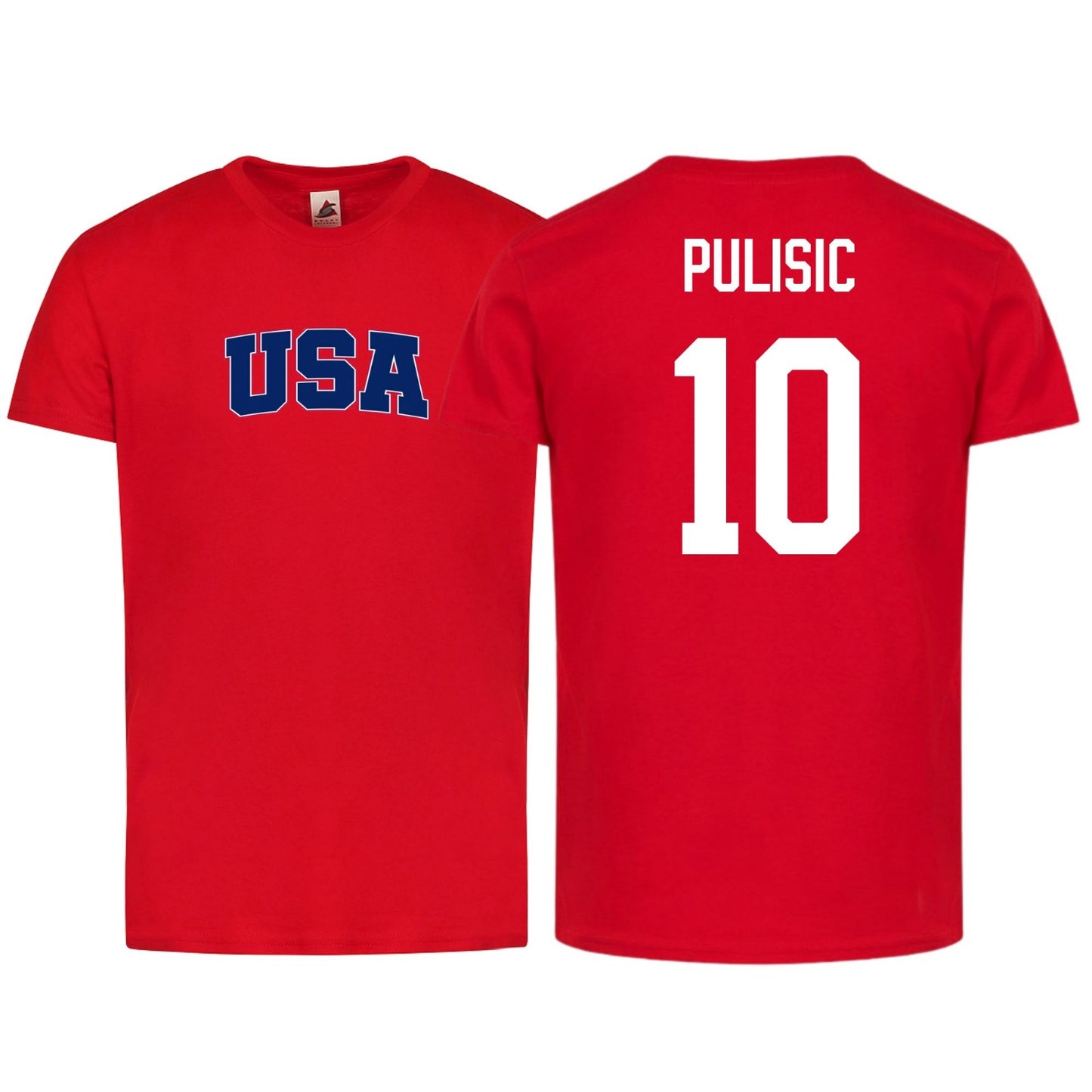 USA Flag T-Shirt β Pulisic #10 β Adult Unisex 100% Cotton Tee Shirt (Sizes Sβ3XL)