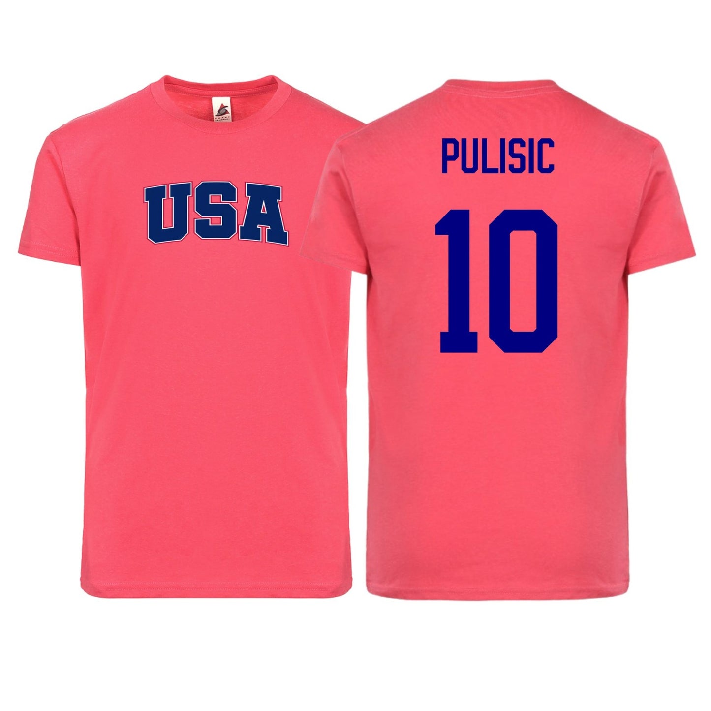 USA Flag T-Shirt β Pulisic #10 β Adult Unisex 100% Cotton Tee Shirt (Sizes Sβ3XL)