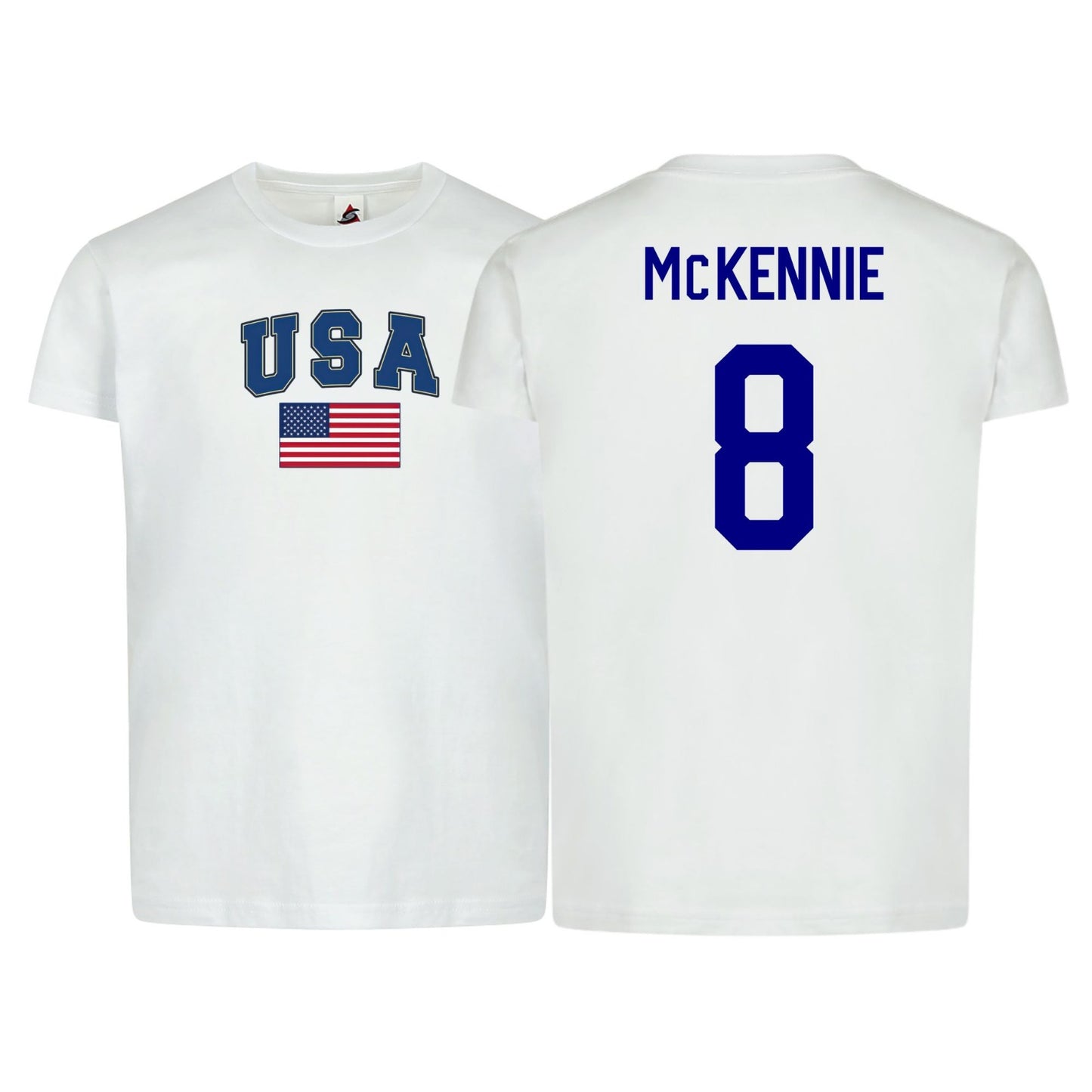 Kids USA Flag T-Shirt β McKennie #8 β Youth Cotton Tee