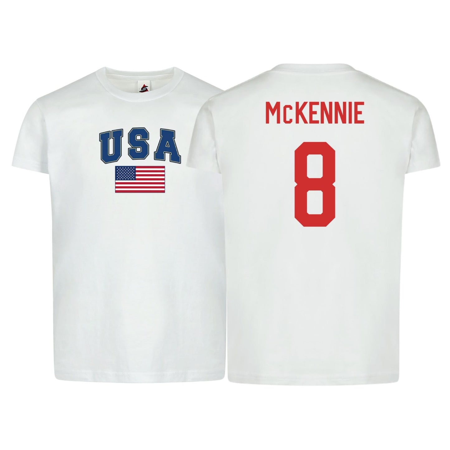 Kids USA Flag T-Shirt β McKennie #8 β Youth Cotton Tee