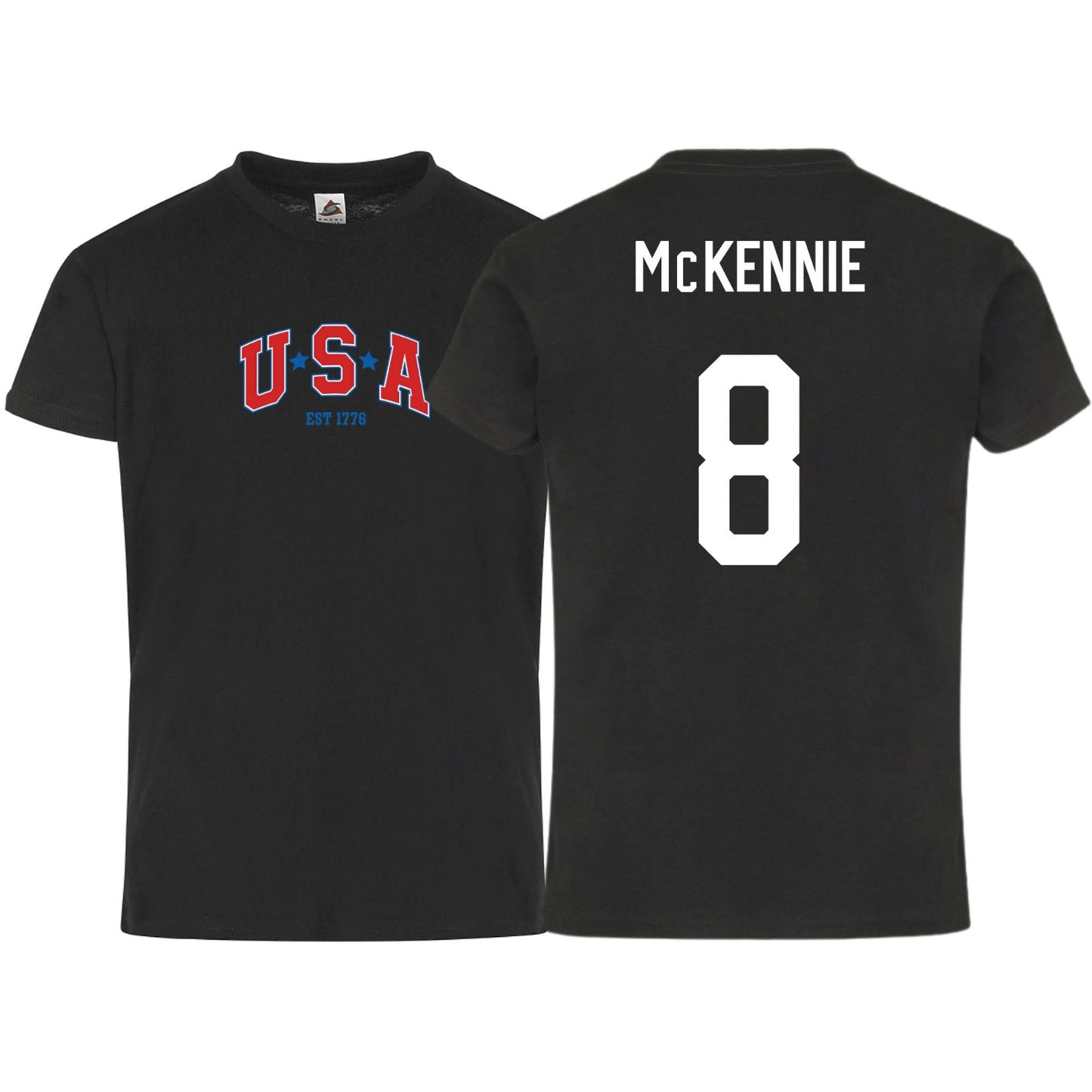 Kids USA Flag T-Shirt β McKennie #8 β Youth Cotton Tee