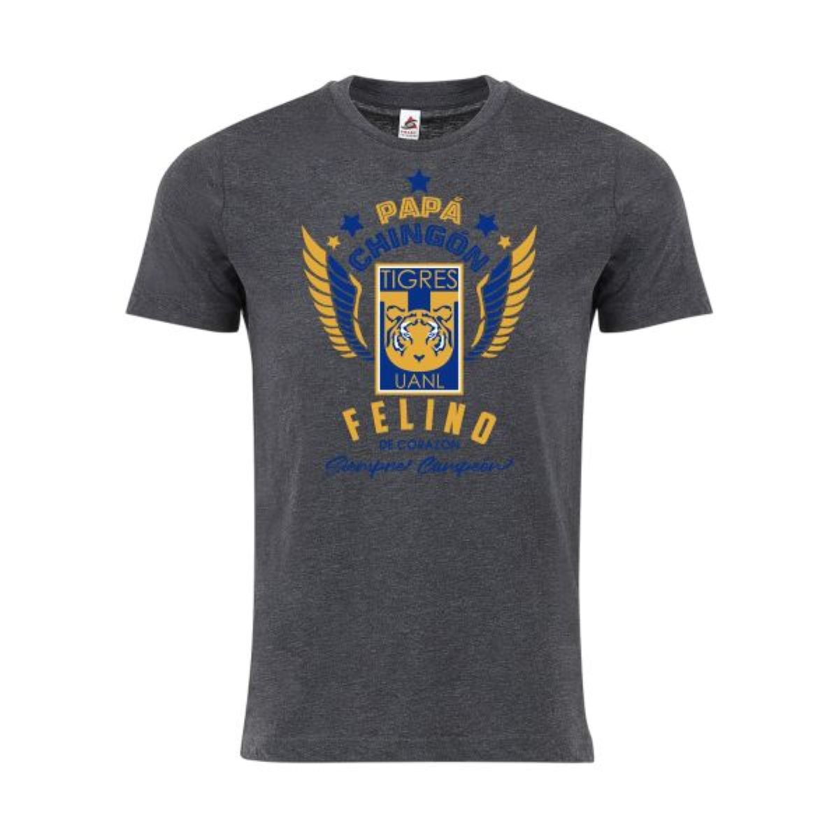 Tigres Papá Chingón T-Shirt – Felino de Corazón, Siempre Campeón Soccer Fan Tee for Men