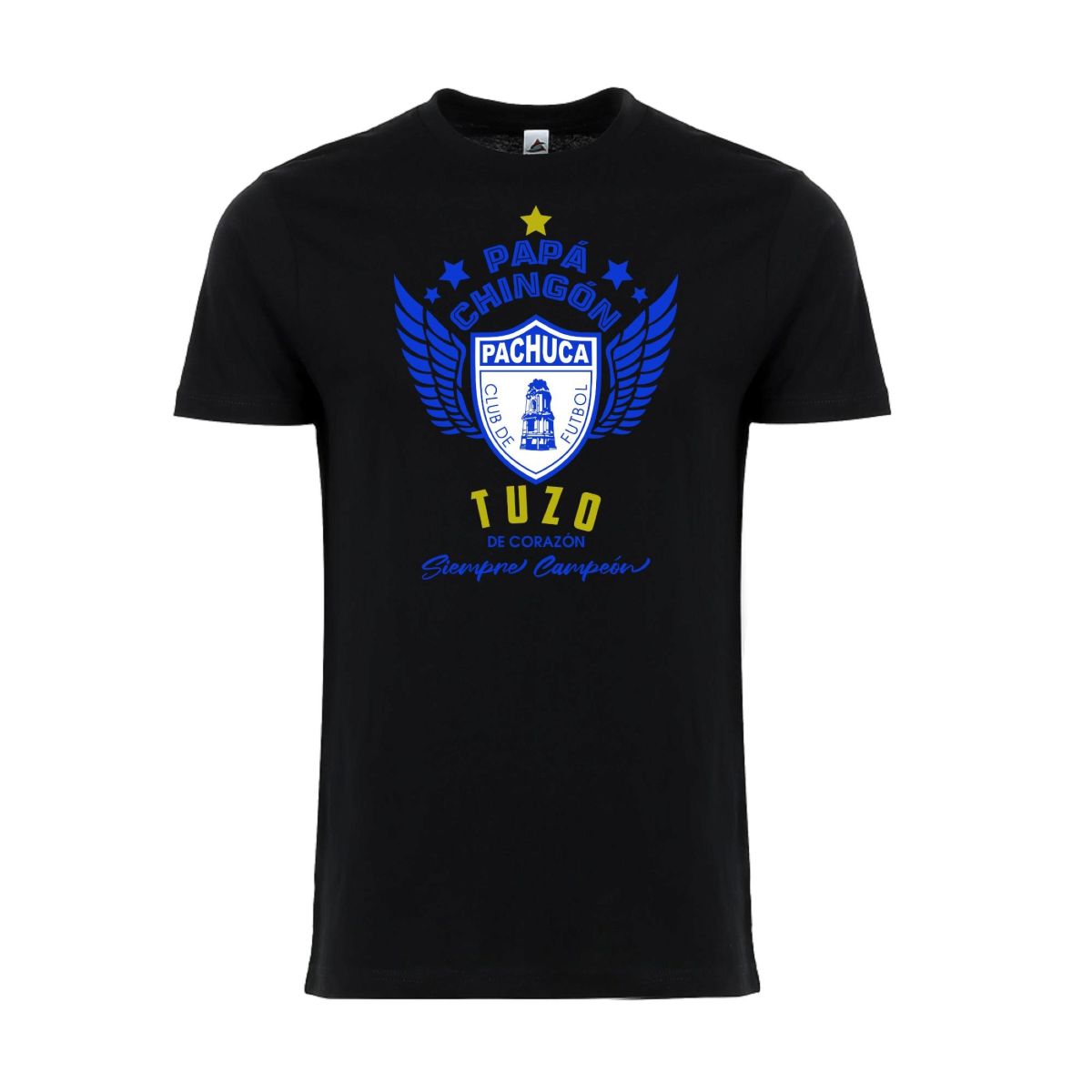 Pachuca Papá Chingón T-Shirt – Tuzo de Corazón, Siempre Campeón Soccer Fan Tee for Men