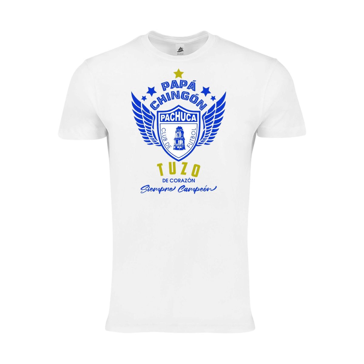 Pachuca Papá Chingón T-Shirt – Tuzo de Corazón, Siempre Campeón Soccer Fan Tee for Men