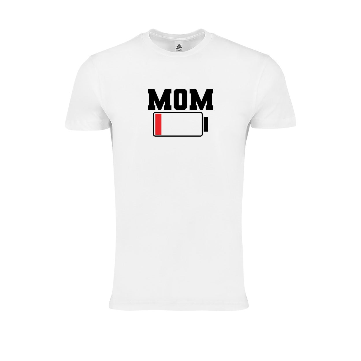 Funny Mom Tee Shirt – New Mom T-Shirt – 'Mom Battery Low' Tee – Tired and Stressed Mom Gift