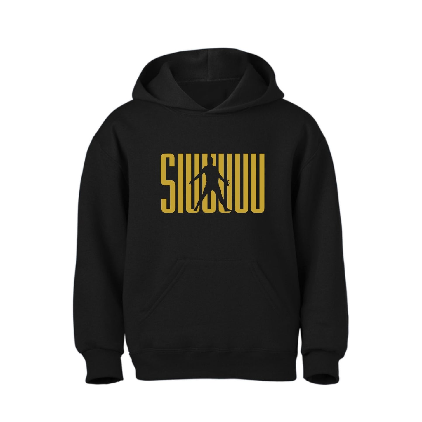 Kids' Cristiano Ronaldo Siuuuuuu Fashion Cotton Pullover Hoodie with Kangaroo Pocket - Youth Sweater