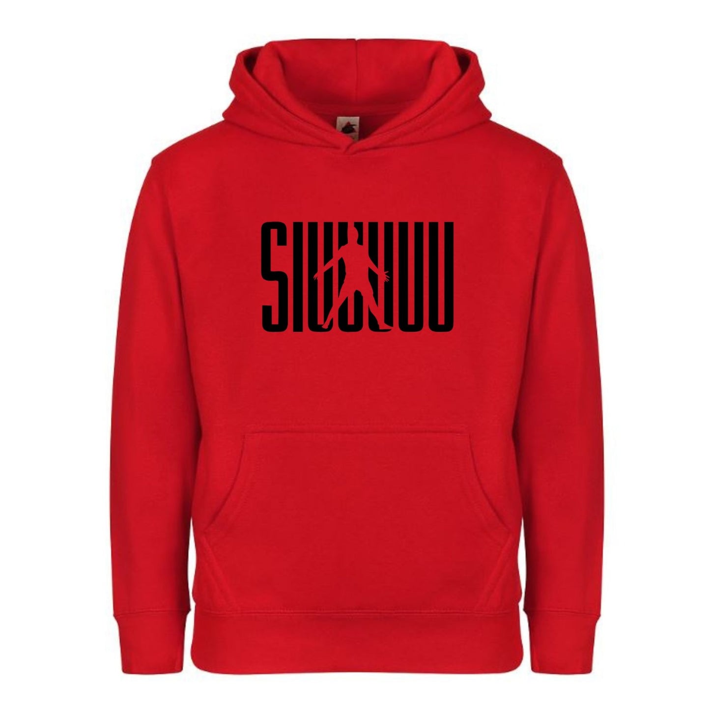 Kids' Cristiano Ronaldo Siuuuuuu Fashion Cotton Pullover Hoodie with Kangaroo Pocket - Youth Sweater