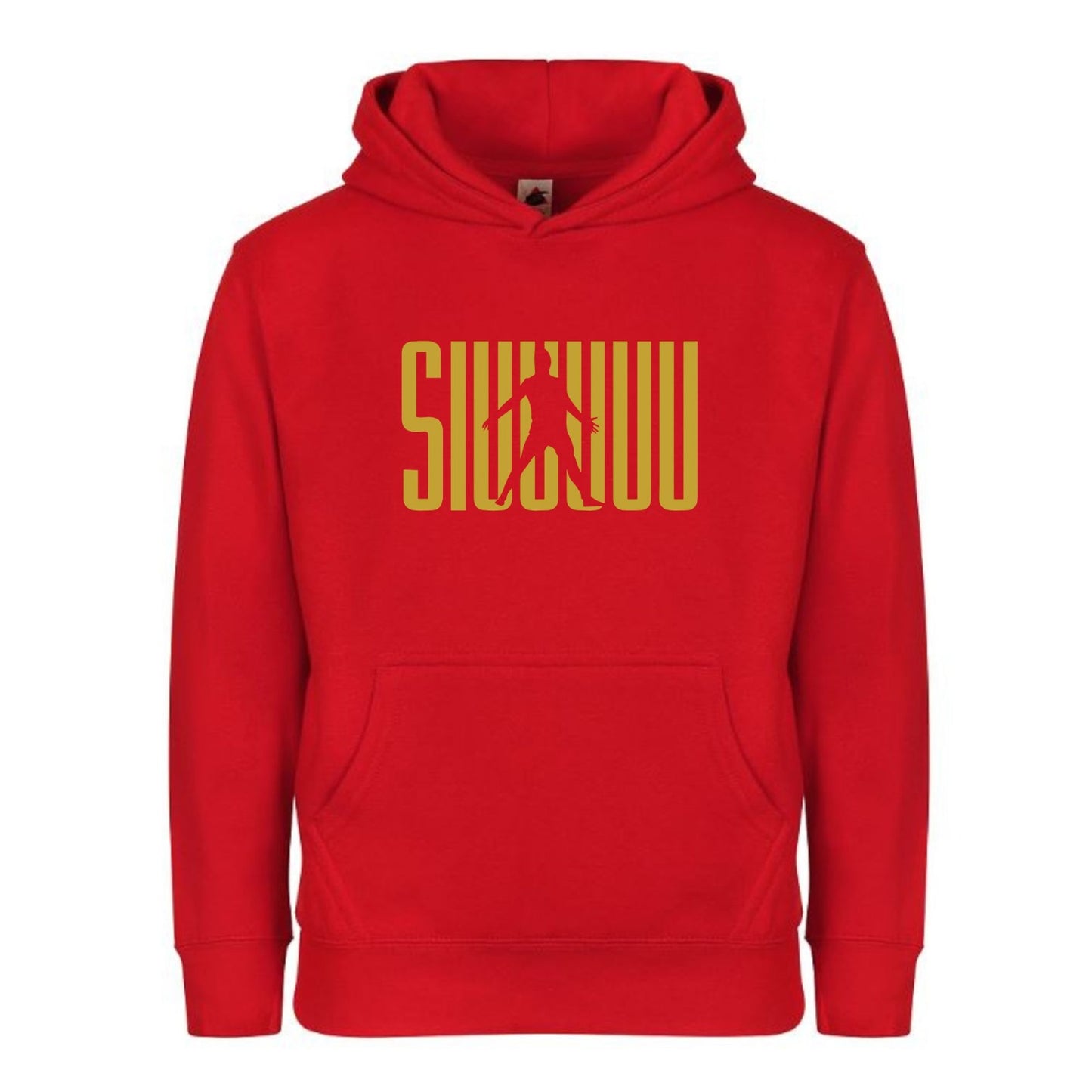 Kids' Cristiano Ronaldo Siuuuuuu Fashion Cotton Pullover Hoodie with Kangaroo Pocket - Youth Sweater