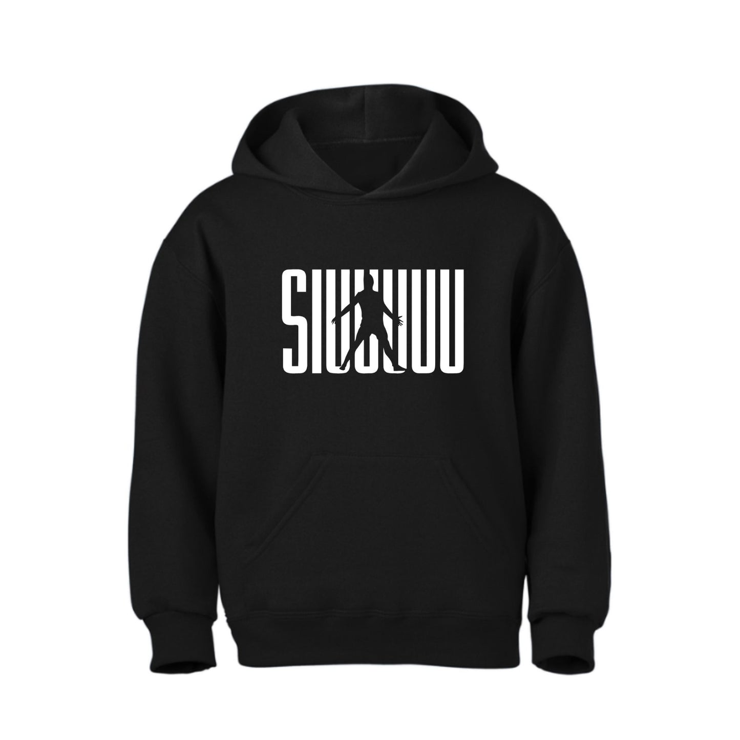 Kids' Cristiano Ronaldo Siuuuuuu Fashion Cotton Pullover Hoodie with Kangaroo Pocket - Youth Sweater
