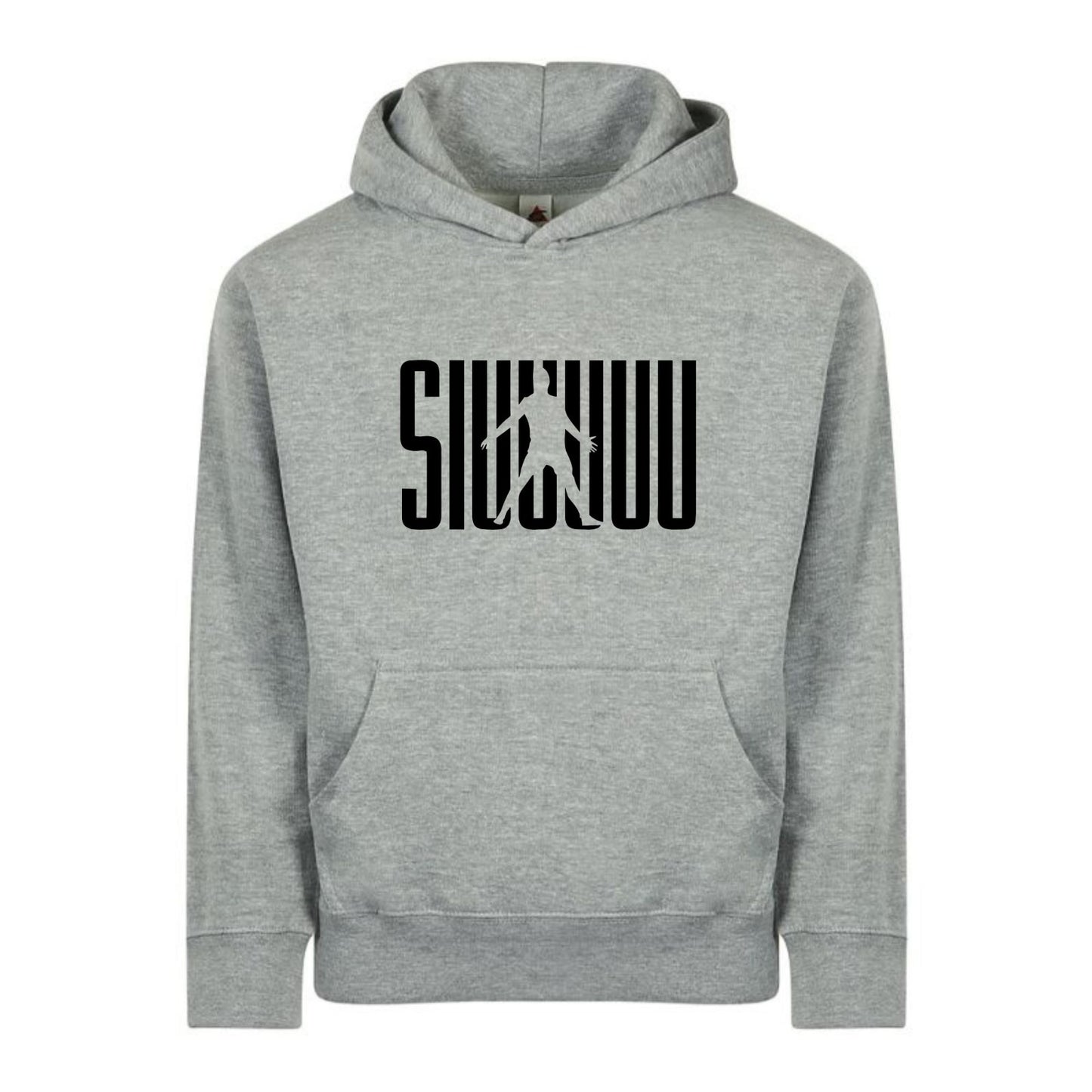 Kids' Cristiano Ronaldo Siuuuuuu Fashion Cotton Pullover Hoodie with Kangaroo Pocket - Youth Sweater