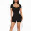 Women's Fashion Short-sleeved Hot Girl Slim-fit Sheath Jumpsuit