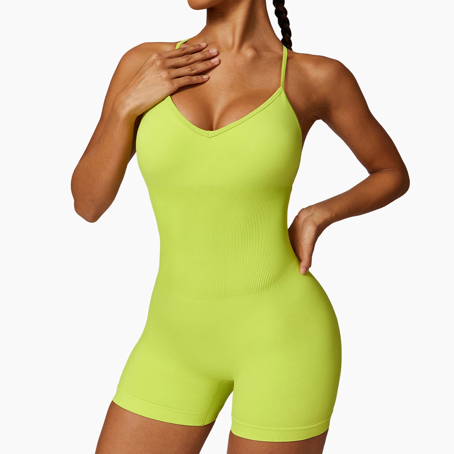 Women's Fashion Casual Hollow-out Beauty Back Seamless Yoga Jumpsuit