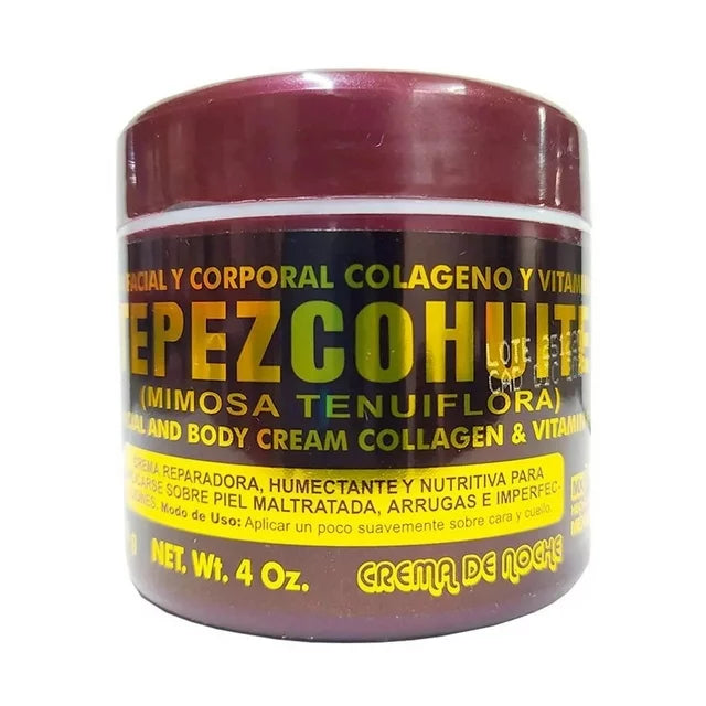 Del Indio Papago 3 PACK Tepezcohuite Night Cream 60gr/ 2.02Fl Oz - Mexican Beauty - Facial And Body Cream - Reduce Expression Lines - Clarifies Skin Imperfections- Natural Ingredients