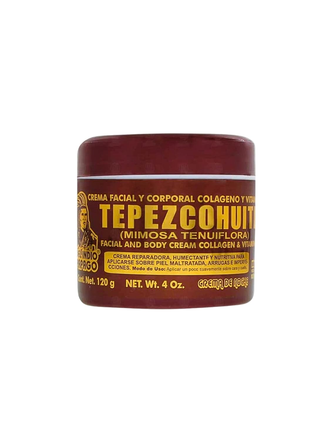 DEL INDIO PAPAGO Facial Night Skin Cream With Tepezcohuite 60g/120g - Hydrates the Skin