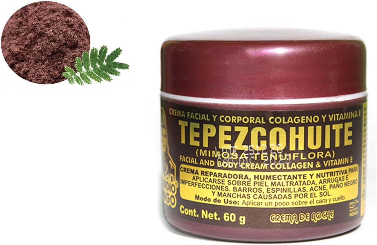 DEL INDIO PAPAGO Tepezcohuite Night Facial Skin Cream 60g / 2.02 Fl Oz + Neutral Soap with Tepezcohuite 125g - Mexican Beauty