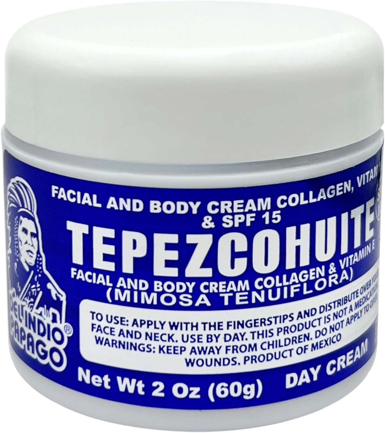 Del Indio Papago Anti Aging Combo Pack with Night Cream 2oz, Day Cream 2oz, and Tepezcohuite Natural Bar Soap