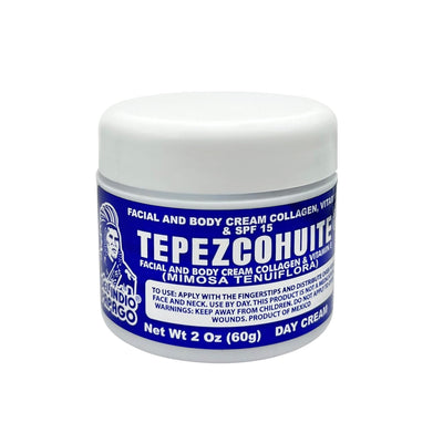 Del Indio Papago Facial Day Cream with Tepezcohuite, 60g - Anti-Aging, Hydrating, and Healthy Skin