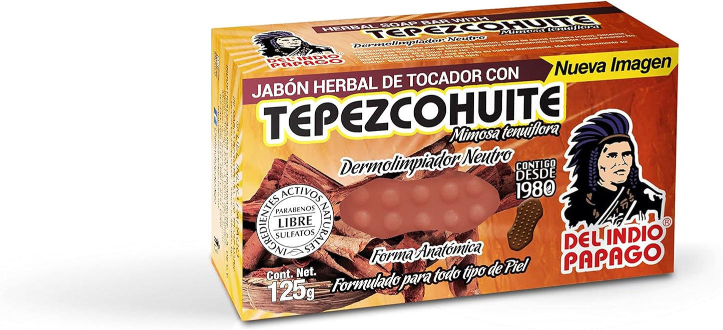 DEL INDIO PAPAGO Tepezcohuite Night Facial Skin Cream 60g / 2.02 Fl Oz + Neutral Soap with Tepezcohuite 125g - Mexican Beauty